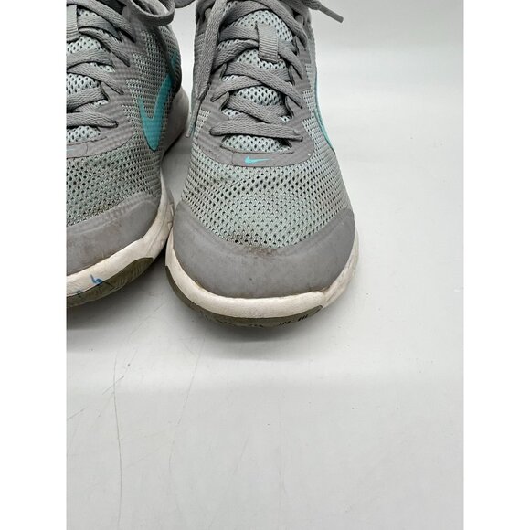 Nike Womens Flex Experience RN 4 Running Shoes Size 8.5 Gray Teal Mesh Lace Up - Picture 4 of 11